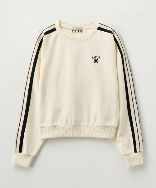 (W) Lawton Crop Sweatshirt Cream Black