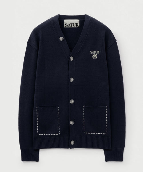 Outline Basic V-Neck Cardigan Navy