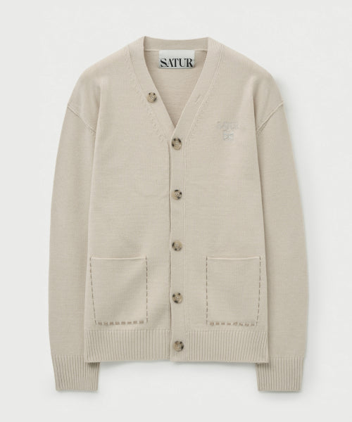 Outline Basic V-Neck Cardigan Cream