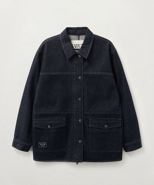 (W) Nonfade Denim Half Single Jacket Indigo