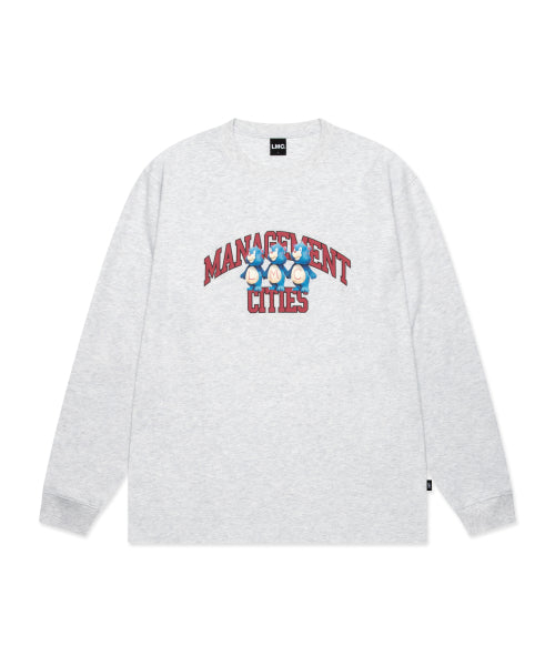 ATHLETIC BEAR LONG SLV TEE light heather gray