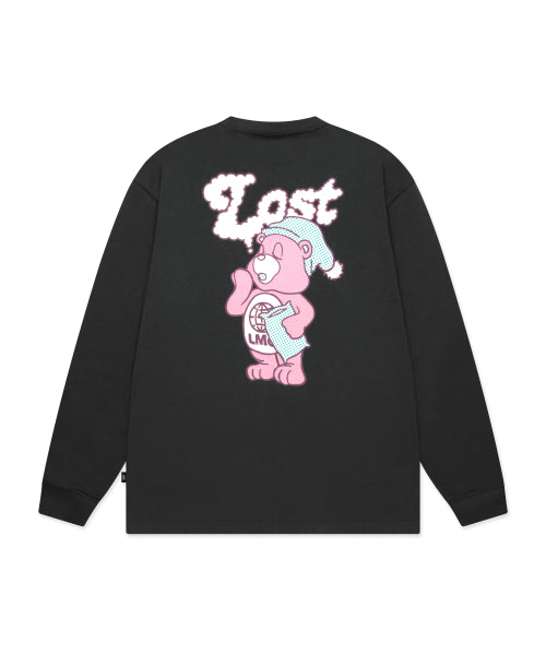 SLEEPING BEAR LONG SLV TEE charcoal