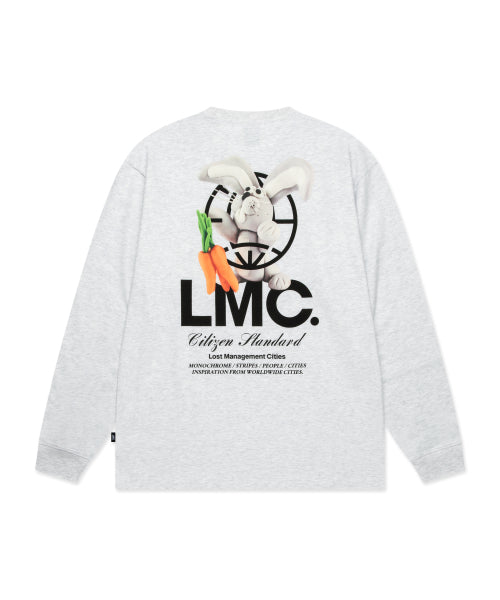 CLAY RABBIT LONG SLV TEE light heather gray