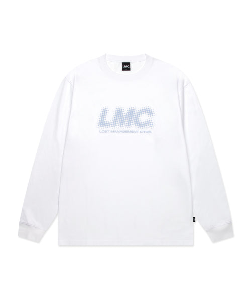 HALFTONE LONG SLV TEE white