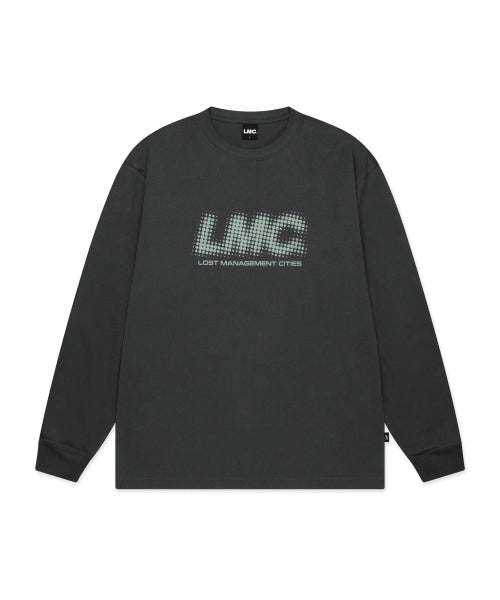 HALFTONE LONG SLV TEE charcoal