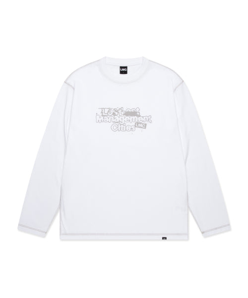 DESTROYED STAMP LONG SLV TEE white