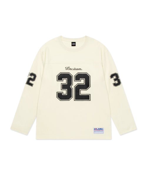 FOOTBALL LONG SLV TEE ivory