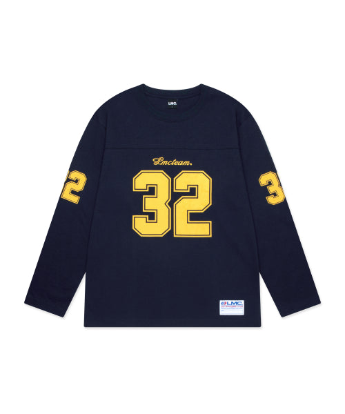 FOOTBALL LONG SLV TEE navy