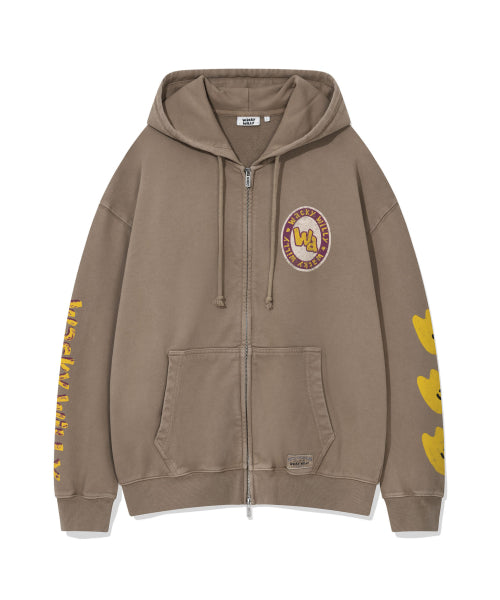 Kiki Triple Dying Hooded Zip-Up Khaki