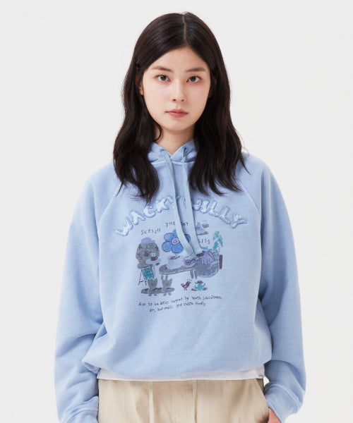 Women's Pigment Graphic Hoodie Blue