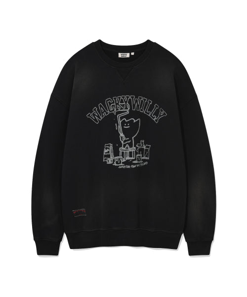 Washing Kiki Graphic Sweatshirt Charcoal