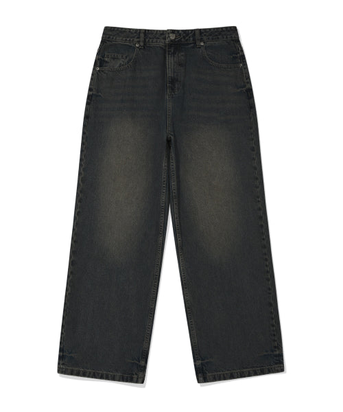 Basic wide denim pants indigo