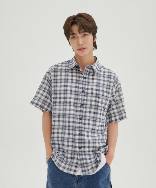 Checkered Short-Sleeved Shirt_SPYCF49C51