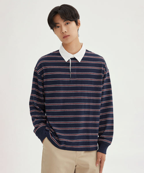 [Natural Cotton] Rugby Stripe Long Sleeve T-shirt_SPLSF49C02