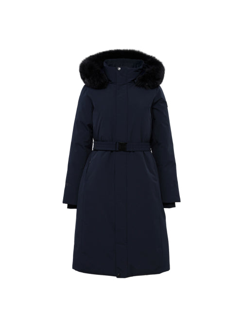 La Reine (La Henne) Women's Windstapper Long Down Jacket_Dark Navy