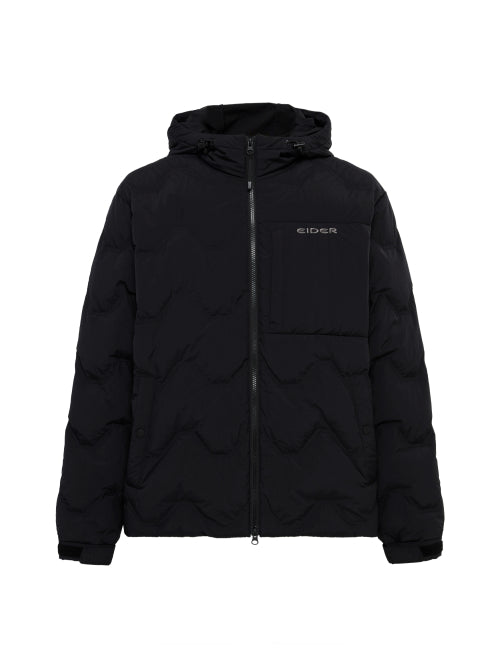 THERMOLOCK Men's Slim Hoodie Blend Down Jacket_Black