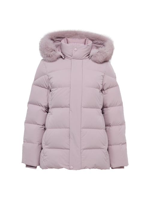 SCARLETT (Scarlet) Women's Basic Middle Down Jacket_Greyish Pink