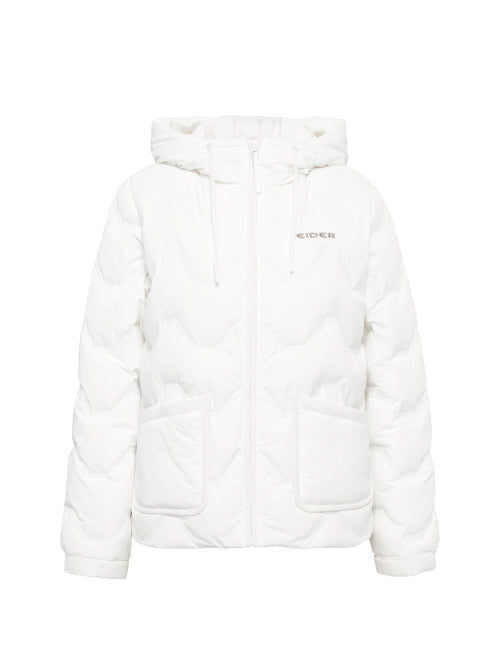 THERMOLOCK Women's Slim Hoodie Blend Down Jacket_Cream