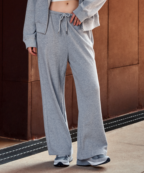 Waffle Wide Sweat Pants_SPMTF49G04