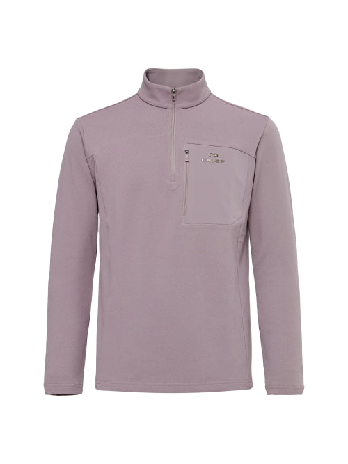 PERFORMANCE Men's Long-Sleeved Zip-Up T-Shirt_Greyish Pink