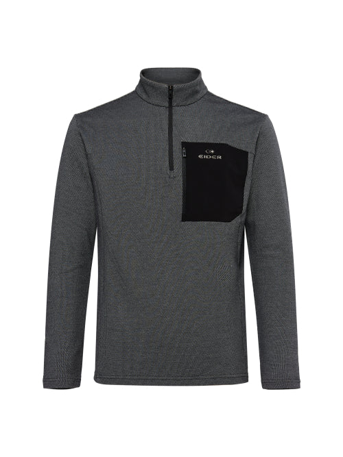 PERFORMANCE Men's Long-Sleeved Zip-Up T-Shirt_Black