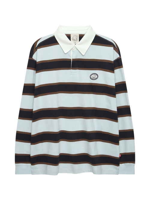 Rugby Stripe Polo T-Shirt - U_Light Blue