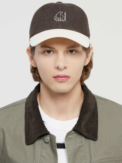 [B-mate] Denim color ball cap_Brown
