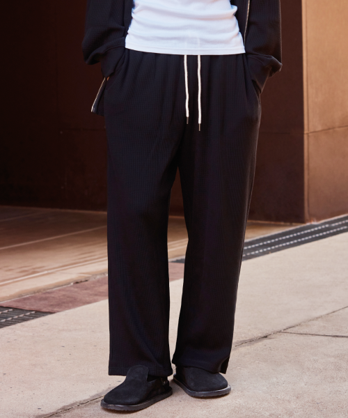 Waffle Wide Sweat Pants_SPMTF49C31