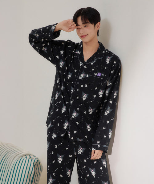 [Sanrio Characters] Sanrio Characters Nogon Nogon Long Sleeve Pajama (BLACK)_SPPF49U02