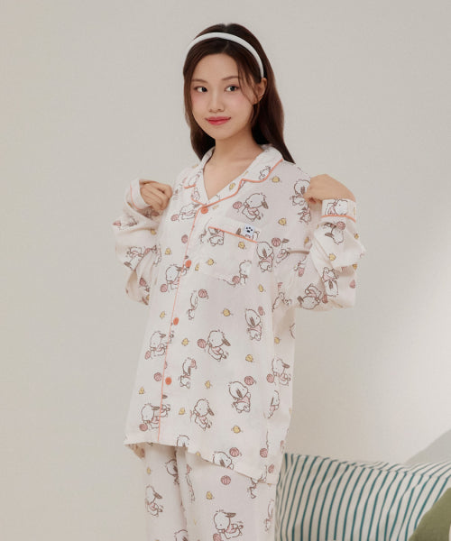 [Sanrio Characters] Sanrio Characters Nogon Nogon Long Sleeve Pajama (BEIGE)_SPPF49U02