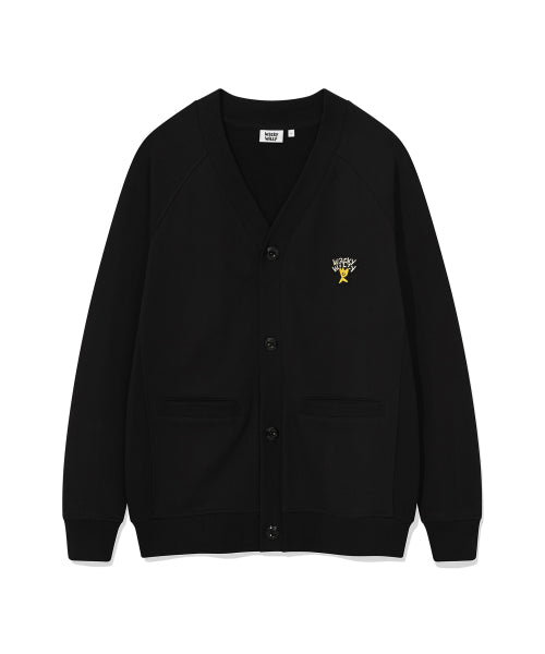 Kiki logo V-neck cardigan black