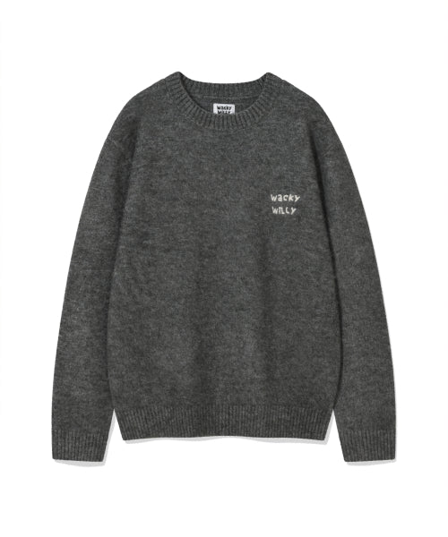 Hair Ornament Pullover Knit Gray