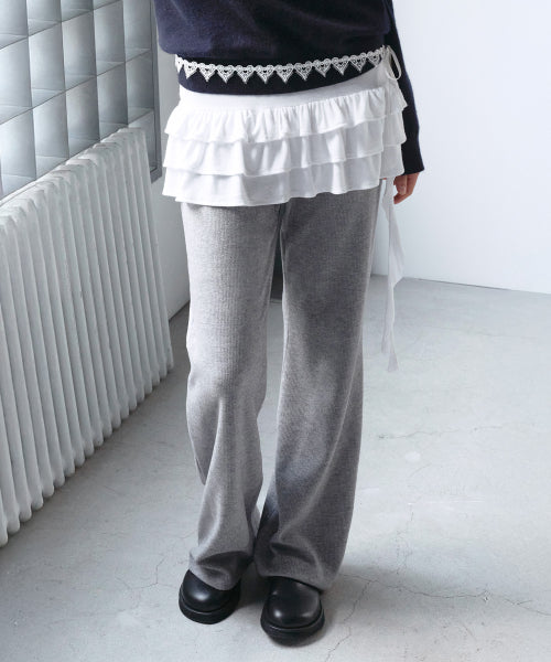 BOOTS CUT KNIT PANTS GRAY