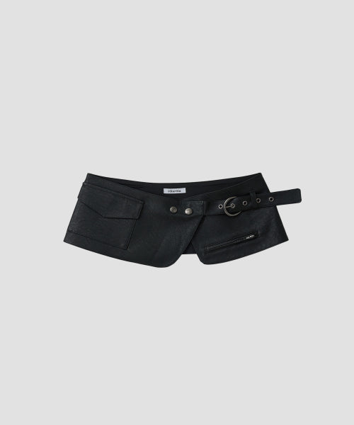 LAYERED POCKET BELT BLACK