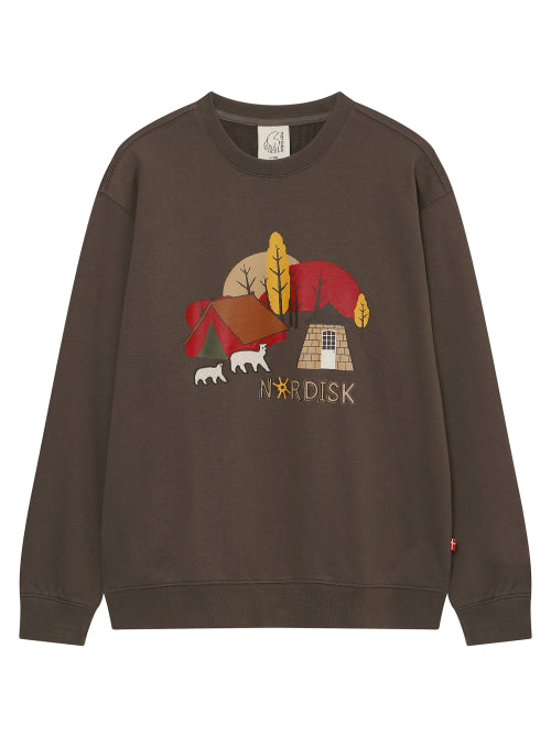 Fall in Denmark graphic sweatshirt - U_COPPER BROWN
