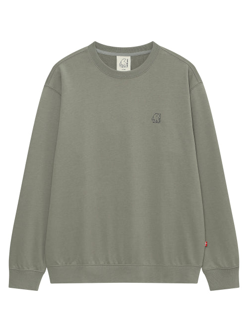 Picnic Cartoon Polar Bear Sweatshirt - U_Light Khaki