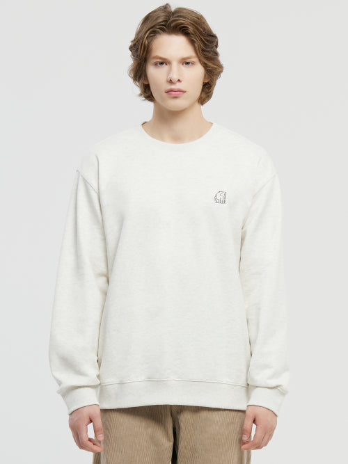 picnic Cartoon turtleneck bear sweatshirt - U_OATMAL MELANCE
