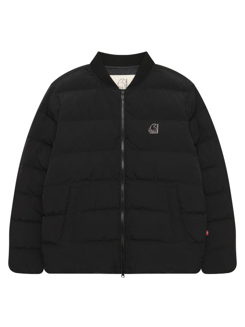 Lightweight Stainless Steel Neck Crystal-Down Jumper - M_Black