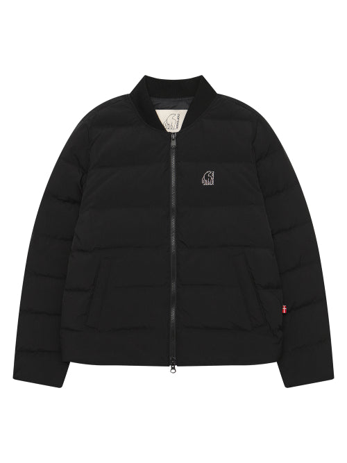 Lightweight Stainless Steel Neck Crystal-Down Jumper-W_Black