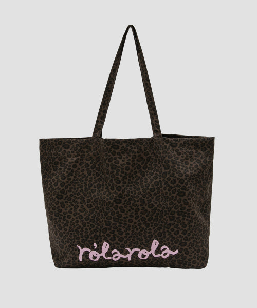 MAISON DE ROLA LEOPARD SHOULDER BAG BROWN