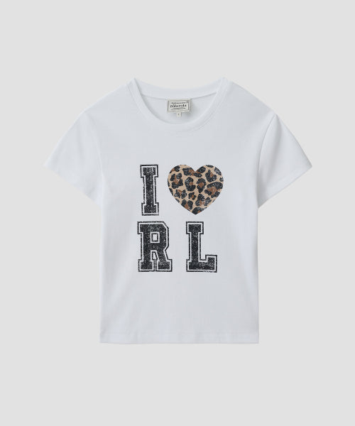 LEOPARD HEART T-SHIRT WHITE