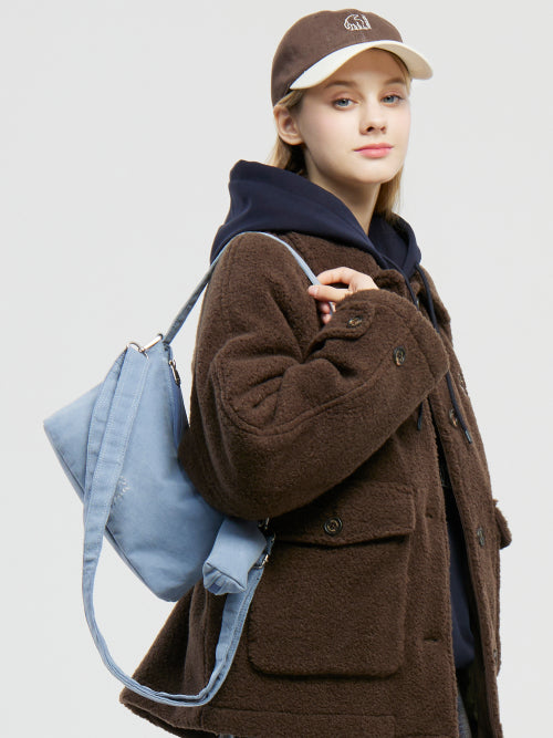 [Autumn Breeze] Mini Corduroy Shoulder Bag_Sky Blue