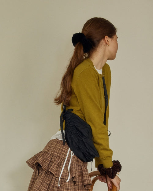 Nylon Shirring Half Moon Cross Bag FLOTFA3B10