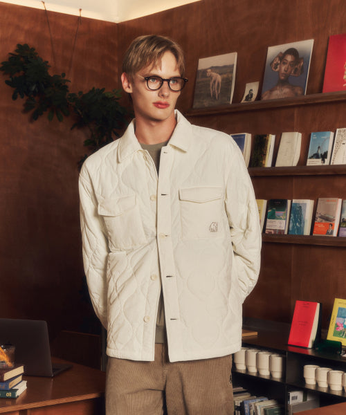 Alfame Quilting Padded Shirt - M_Off White