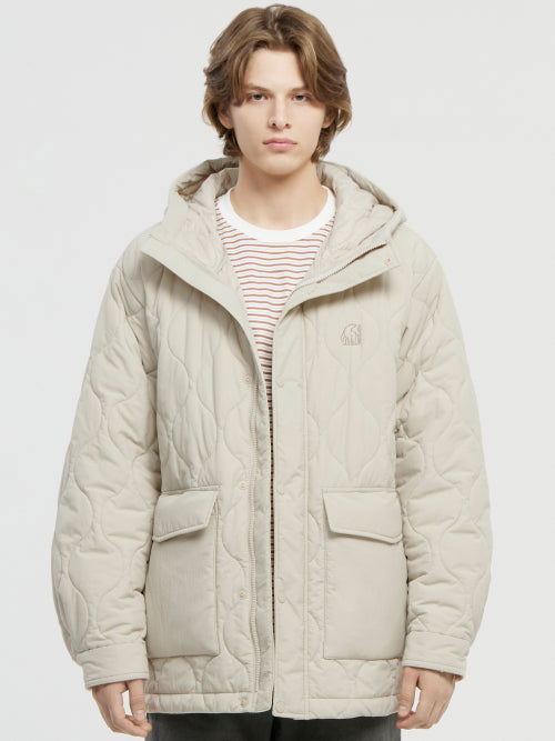Alpham Quilting Hoodie Jacket - U_OATMAL