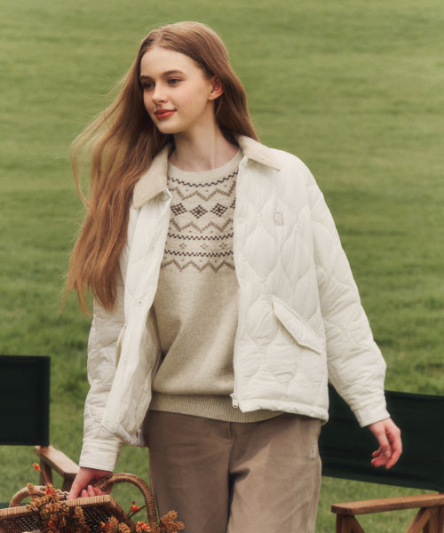 Padded Quilting Jacket SHORT - W_Off White