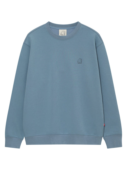 Holiday Denish Pattern Fleece Sweatshirt - U_Sky Blue