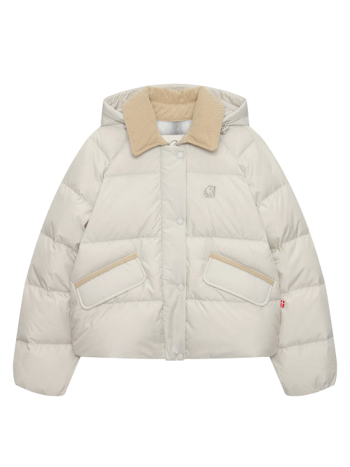 Allbor crystal-down hoodie jumper - W_OATMAL