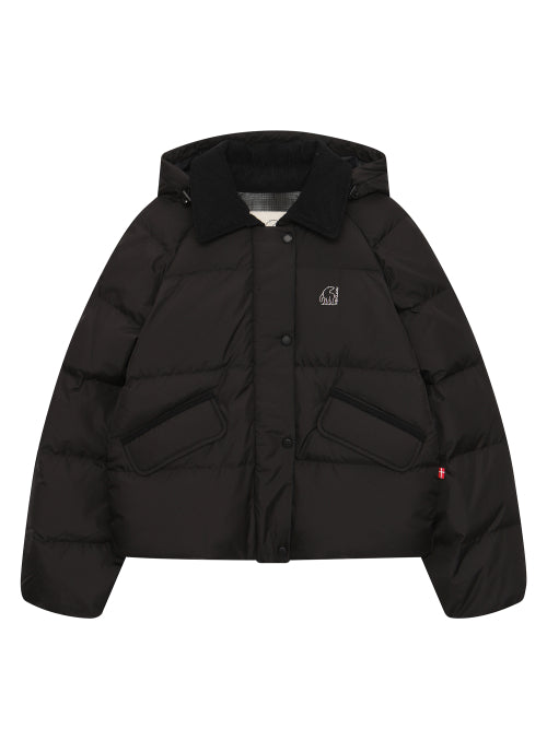 Allbor Crystal Down Hoodie Jumper - W_Black