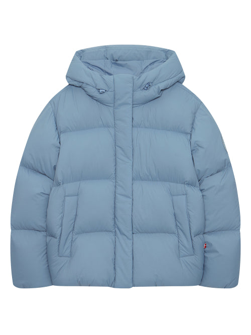Hyper Crystal Goose Down Heavy Hoodie Jumper - W_Sky Blue
